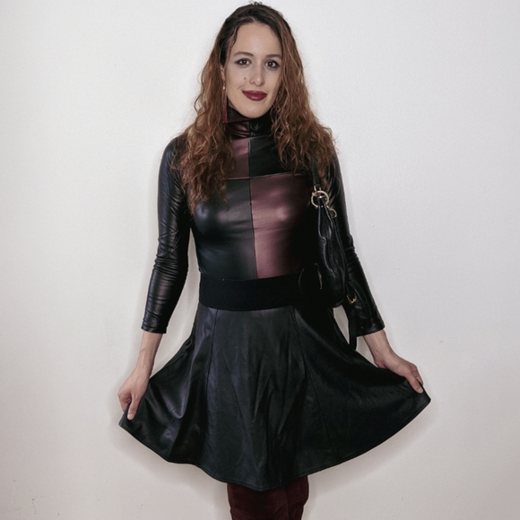 NWT Fall Faux Leather Turtleneck S:Small - Picture 7 of 13